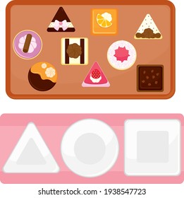 Cakes and Plates for Shape Matching Game