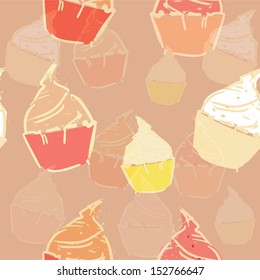 Cakes - seamless cafe background