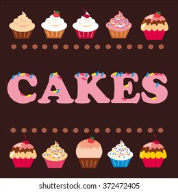 cakes set .vector illustration