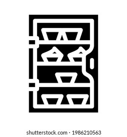 cakes showcase glyph icon vector. cakes showcase sign. isolated contour symbol black illustration