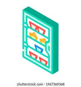 cakes showcase isometric icon vector. cakes showcase sign. isolated symbol illustration