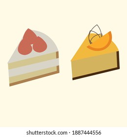 cakes with strawberries and orange