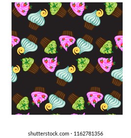 Cakes, sweets, inscription, lettering. Template for cafe