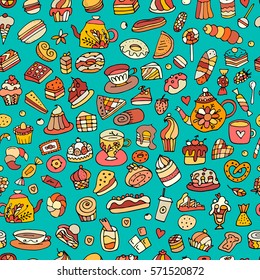 Cakes and sweets, seamless pattern for your design
