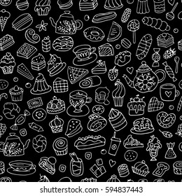 Cakes and sweets, seamless pattern for your design