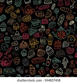 Cakes and sweets, seamless pattern for your design