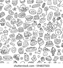 Cakes and sweets, seamless pattern for your design