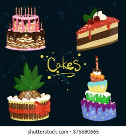 Cakes Vector Design Illustration