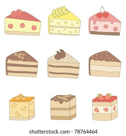Cakes. Vector illustration.
