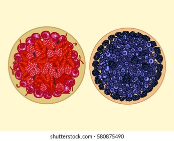 Cakes, vector illustration, desert, tasty food