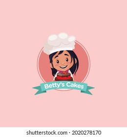 	
Plantilla de logotipo de mascota vectorial de los pasteles de Betty.