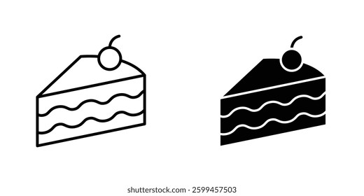 Cake-slice flat simple vector icons illustration set.