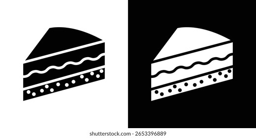 Cake-slice icon black silhouette for web, and mobile app