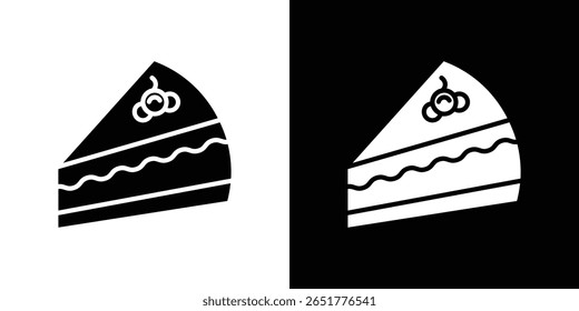 Cake-slice icon of a flat style vector
