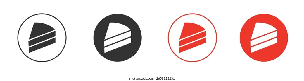 Kuchen-Scheiben-Symbol für Logo, Vektorzeichen-Symbol für Design