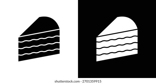 Cake-slice icon. Vector illustration. Flat design.