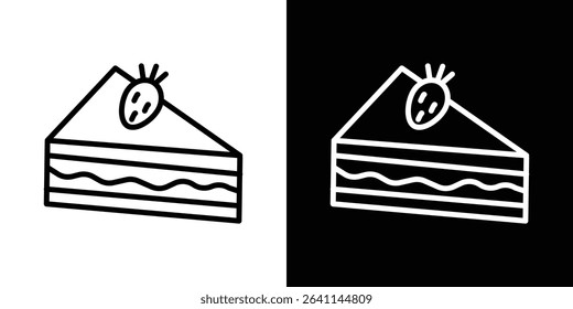 Cake-slice icon vector simple element illustration editable