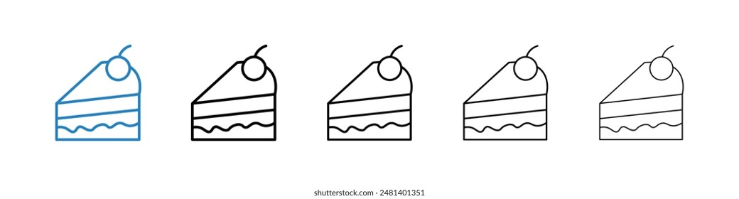 Juego de Vectores de iconos de forro de pastel-rebanada.