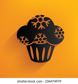 Cake,Xmas Design,Happy New Year,Clean vector