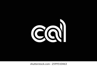 CAL Creative Unique Modern Letter Logo Design. Stylized logo featuring a unique letter design, presenting abstract minimalist aesthetics and modern appeal.