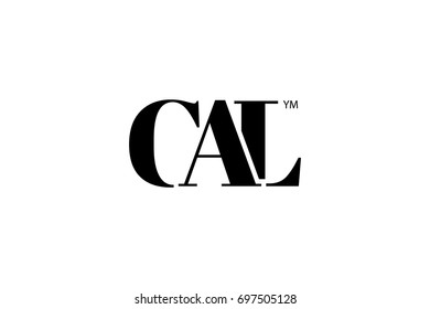CAL Logo Branding Letter. Vector graphic design. Useful as app icon, alphabet combination, clip-art, and etc.