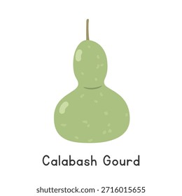Calabash Gourd Flat Cartoon Vector Illustration Isolated on White Background