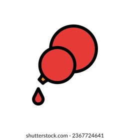 Calabash icon colored outline red orange colour chinese new year vector element and symbol perfect.