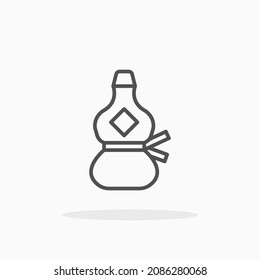 Calabash icon. Editable Stroke and pixel perfect. Outline style. Vector illustration. Enjoy this icon for your project.