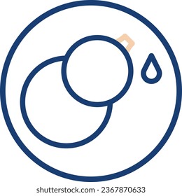 Calabash icon line rounded beige blue colour chinese new year vector element and symbol perfect.
