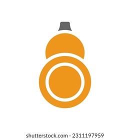 Calabash icon solid style orange grey colour chinese new year vector element and symbol perfect.
