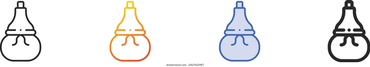 calabash icon.Thin Linear, Gradient, Blue Stroke and bold Style Design Isolated On White Background