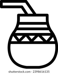 Icono de línea de vector único de Calabash