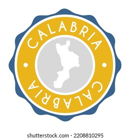 Calabria, Italy Badge Map Vector Seal Vector Sign. National Symbol Country Stamp Design Icon Label. 