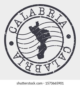 Calabria Italy Stamp Postal. Map Silhouette Seal. Passport Round Design. Vector Icon. Design Retro Travel.