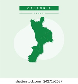 Calabria map vector silhouette illustration isolated on white background. Italy region symbol.