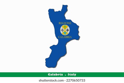 Calabria Regions in Italy Flag Map