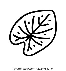 caladium tropical leaf line icon vector. caladium tropical leaf sign. isolated contour symbol black illustration