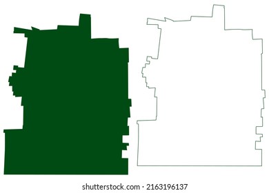 Calakmul municipality (Free and Sovereign State of Campeche, Mexico, United Mexican States) map vector illustration, scribble sketch Calakmul map