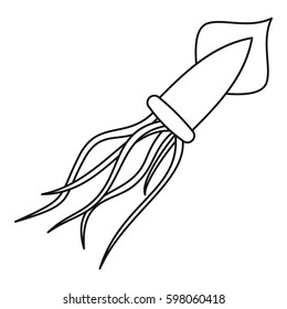 Calamary icon. Outline illustration of calamary vector icon for web