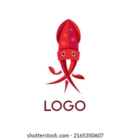 Calamary logo design, vector icon or clipart.
