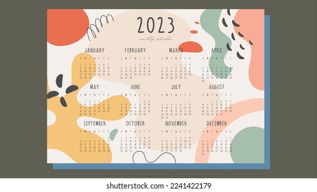 calander 2023 t shirt graphic design vector illustration 