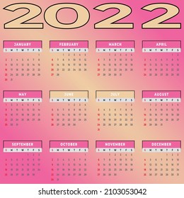 calander para el año 2022 .