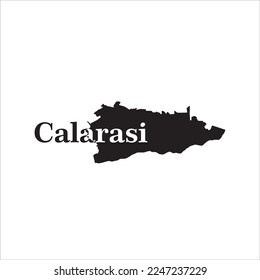 Calarasi map and black lettering design on white background