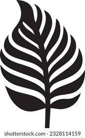 Calathea Leaf  Black And White, Vector Template Set for Cutting and Printing