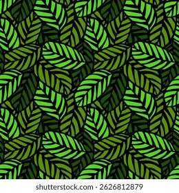 calathea folhas folhagem em verdes padrão sem costura