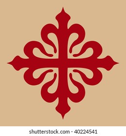 calatravas spanish cross in red