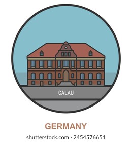 Calau. Cities and towns in Germany. Flat landmark