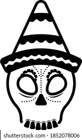 Calavera Day of the Dead Concept, Sugar skulls vector Icon design, Mexican culture symbol on White background, Customs & Traditions Signs