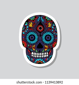 calavera doodle sticker icon