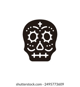 Calavera icon. Flat silhouette version.